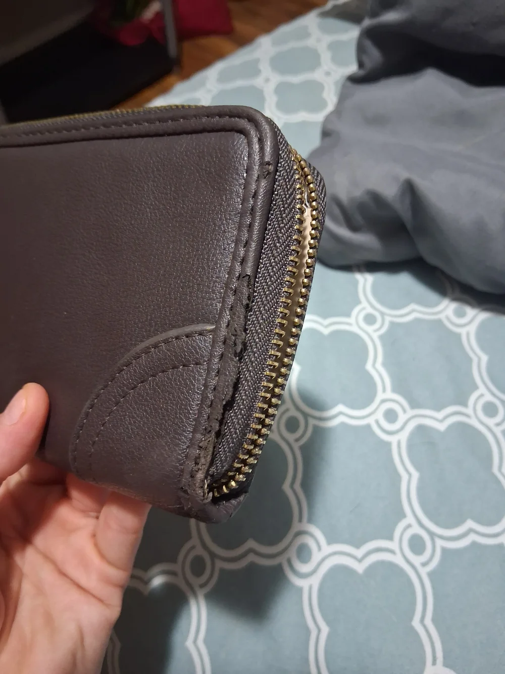 Juicy Couture Pink and Brown Zip Wallet